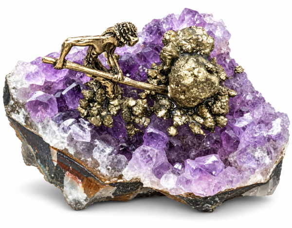 Amerhyst druzy with pyrite